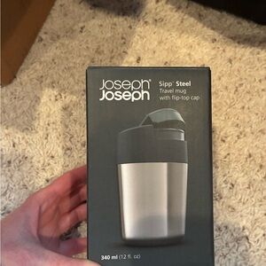 Joseph Joseph Sipp Steel Travel Mug - Silver and Black
